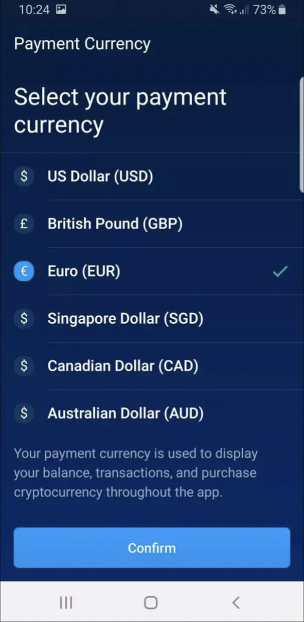 Währungen wählen