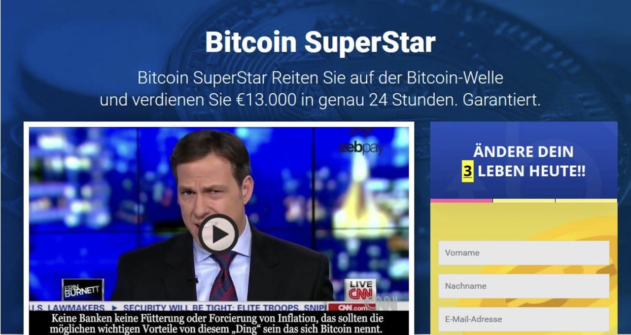 Bitcoin SuperStar Werbung