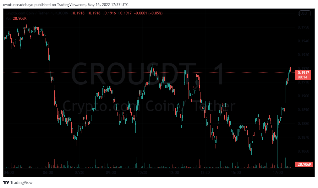 CRO/USDT 1-DAY TRADING CHART - TradingView