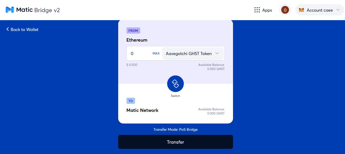 Select Asset Or Token – Polygon Matic Wallet Ethereum fees