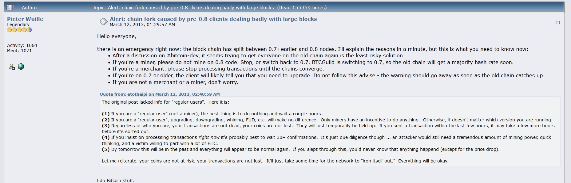 Bitcoin Core Dev Pieter Wuille Initiating The Bitcoins "Can You Guys Stop Trading?" Moment - Bitcointalk 